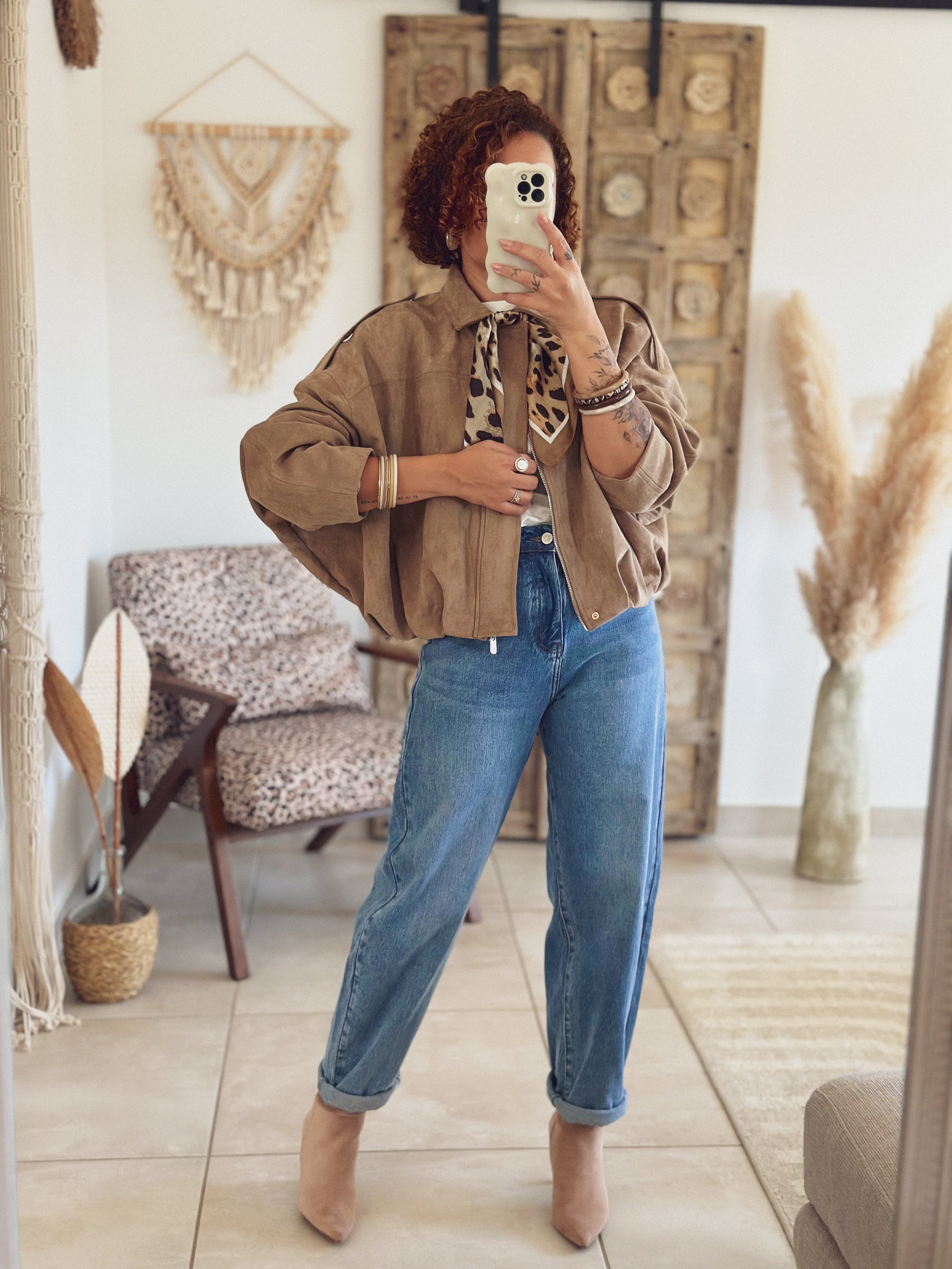 Veste Alessia – Suédine beige