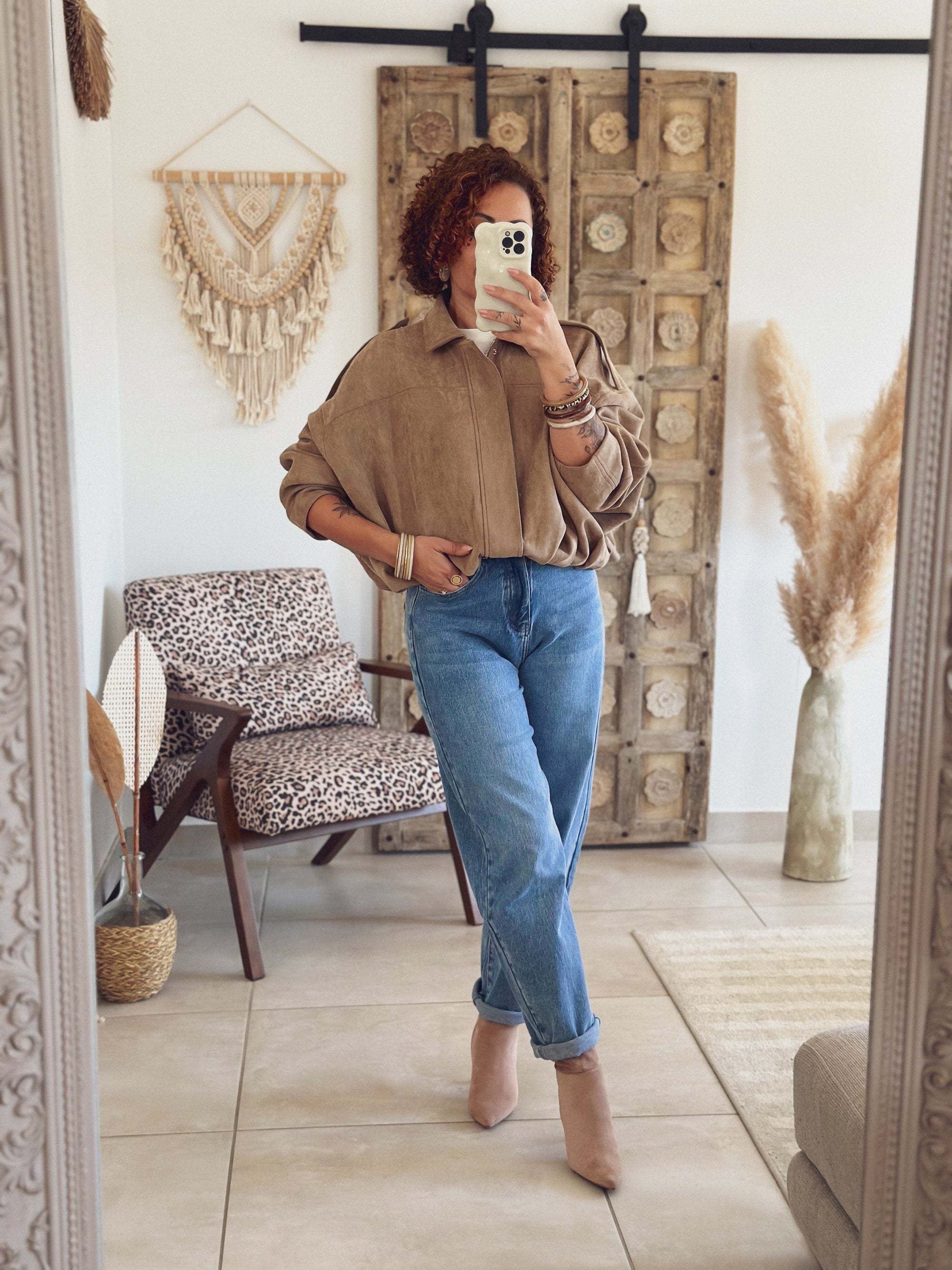 Veste Alessia – Suédine beige