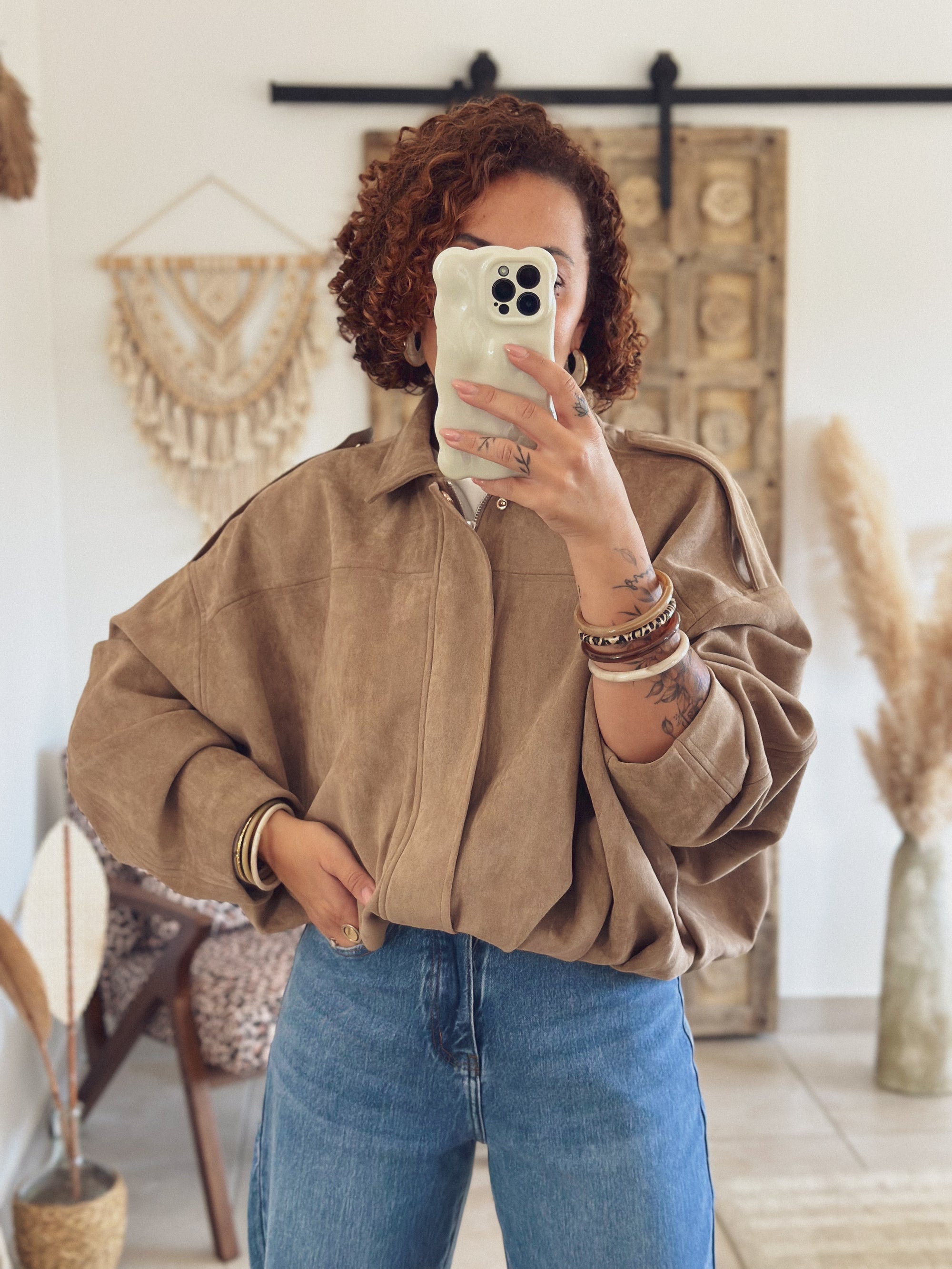 Veste Alessia – Suédine beige