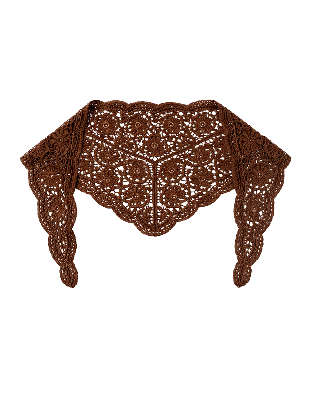 Foulard Hope - Dentelle coton marron