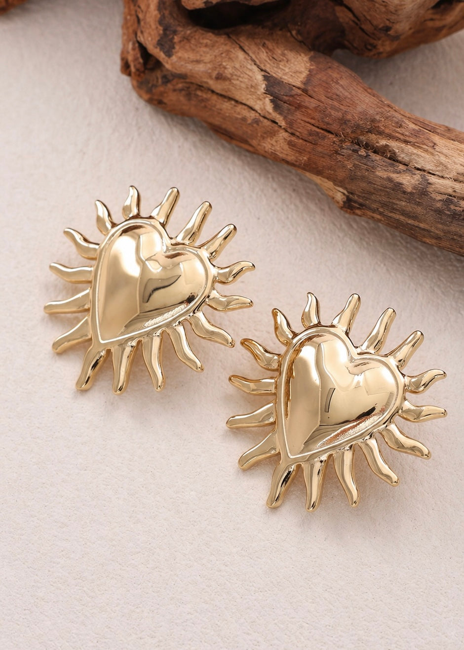 Boucles Love Sun - Coeur solaire doré