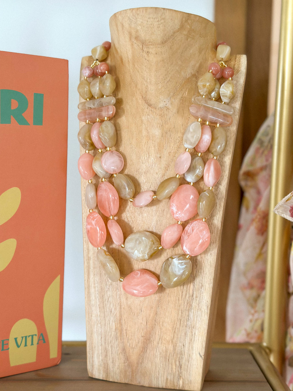 Collier Jazz - Beige & Rose