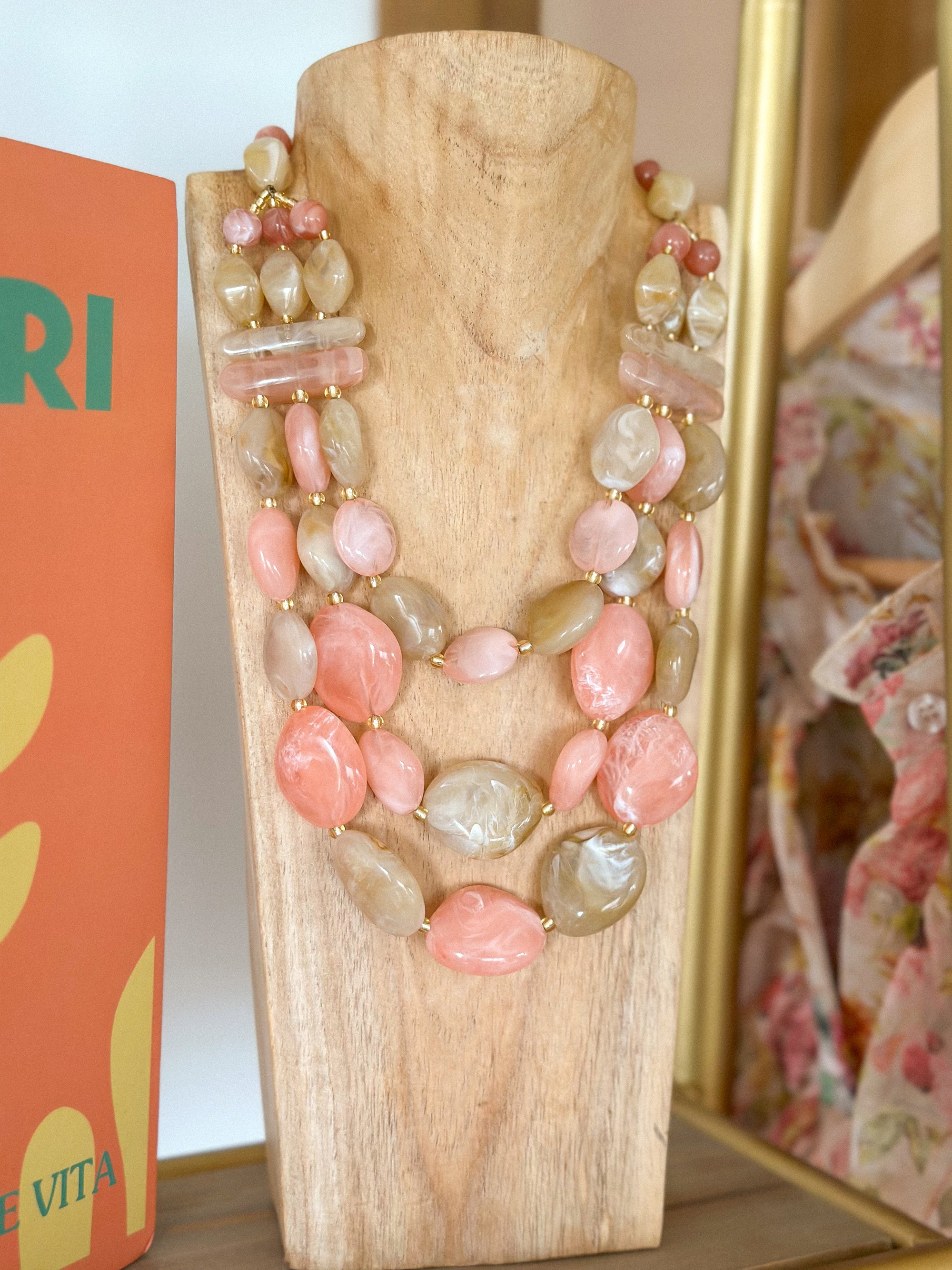 Collier Jazz - Beige & Rose