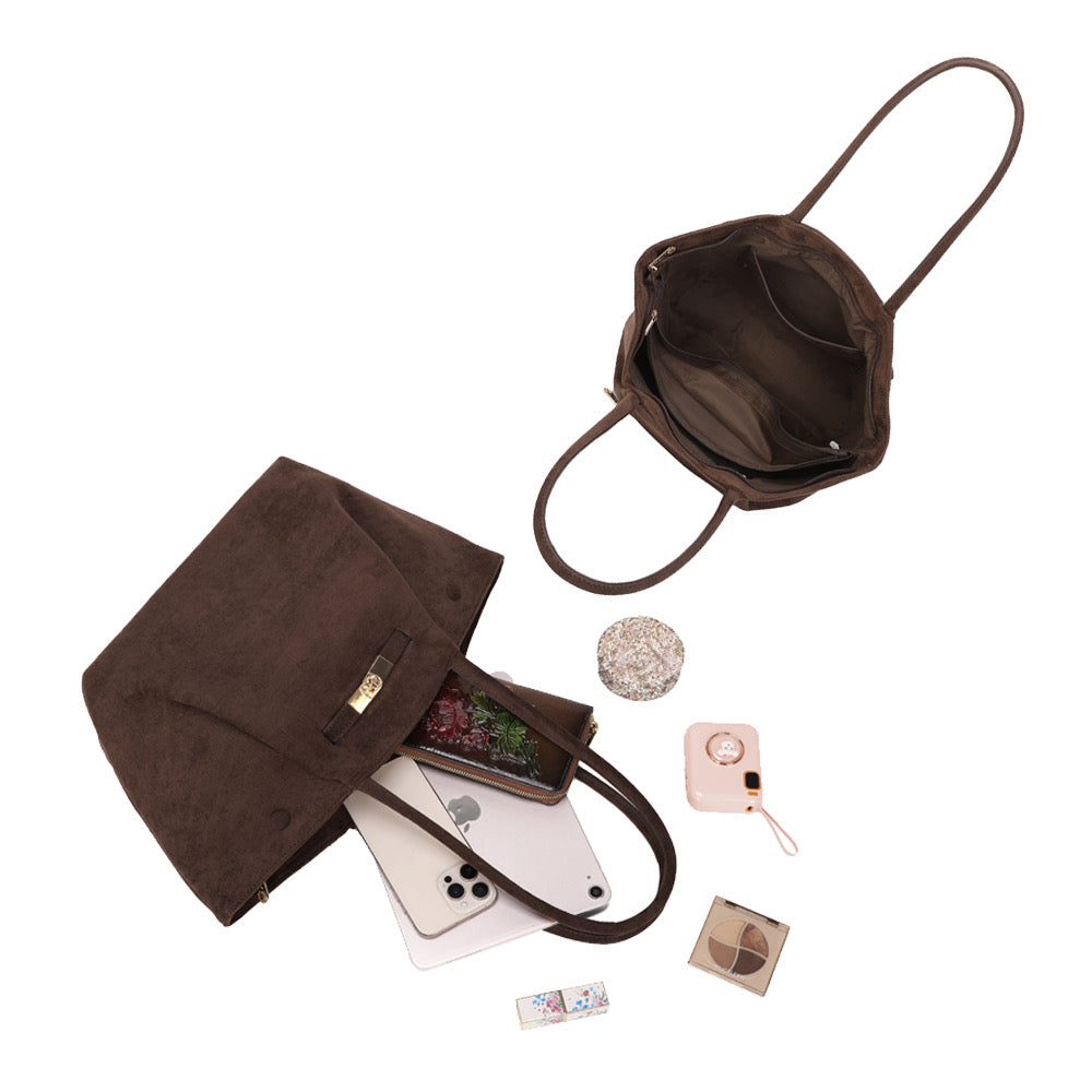 Sac cabas Mirella - Suédine marron