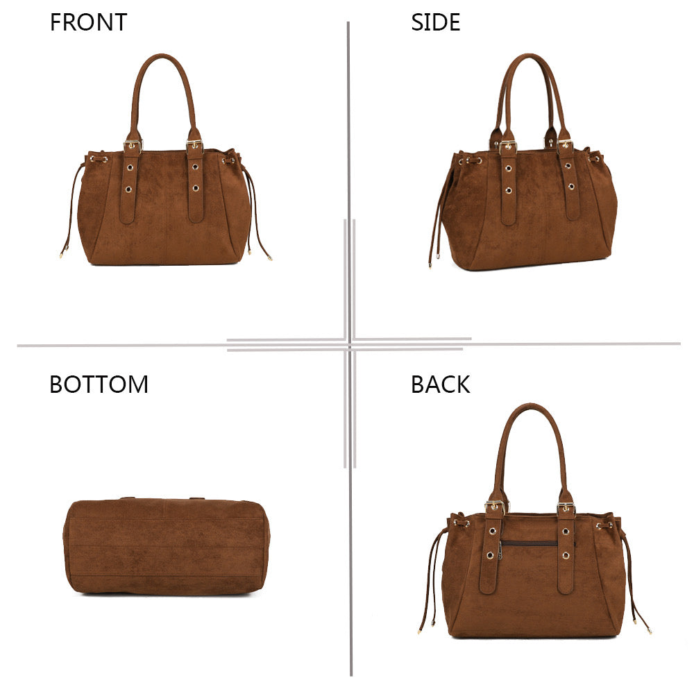 Mariela Bag - Large brown suede tote