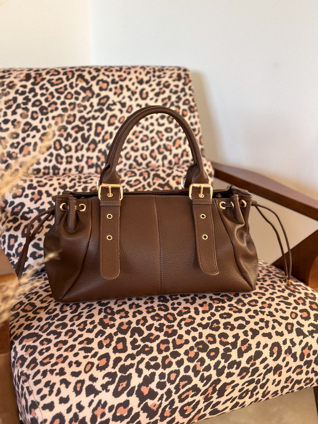 Sac Marline - Effet cuir grainé marron