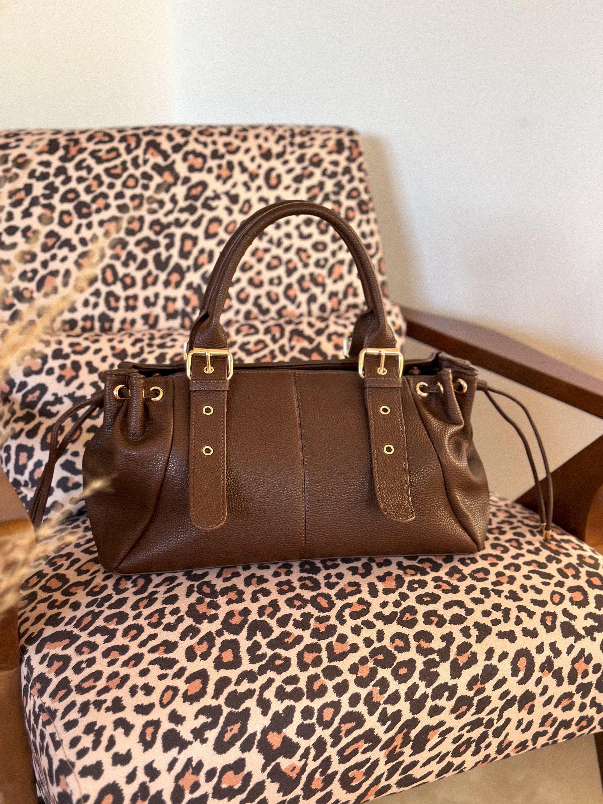 Sac Marline - Effet cuir grainé marron