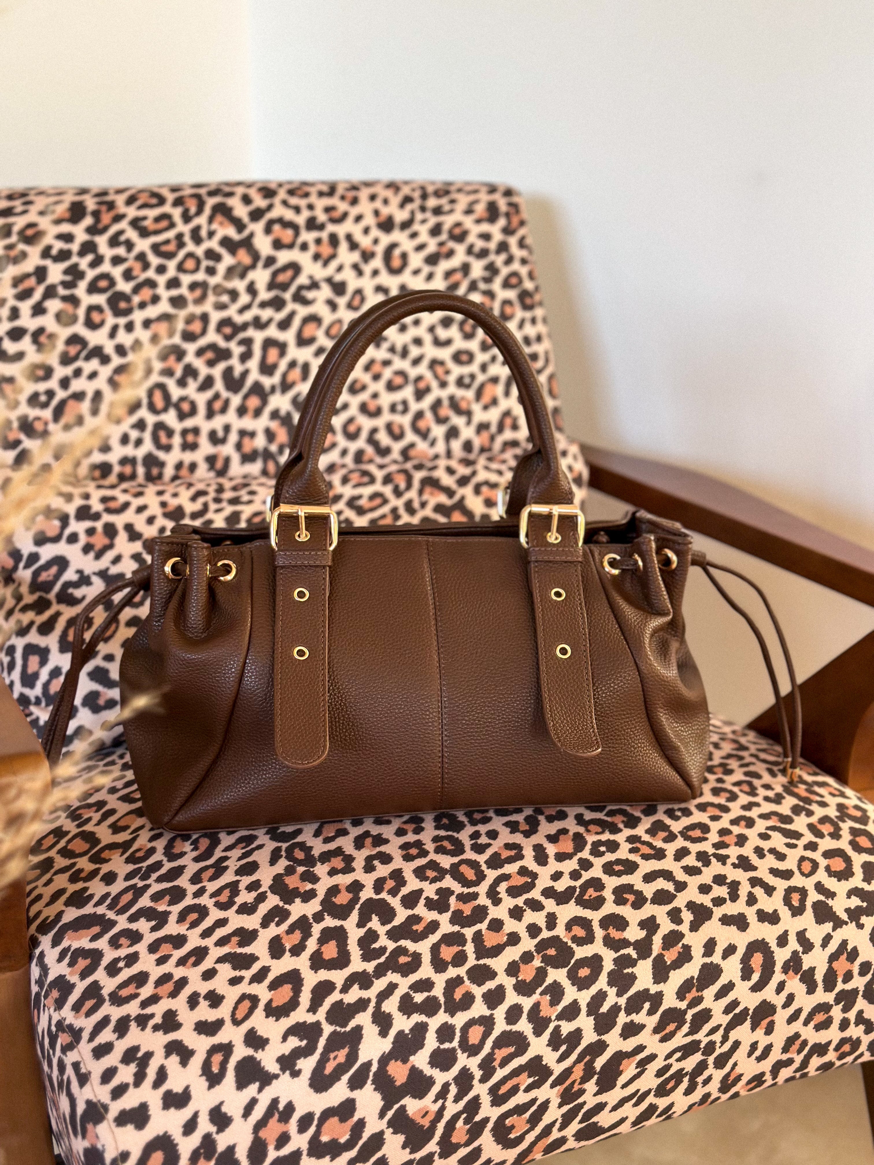 Sac Marline - Effet cuir grainé marron