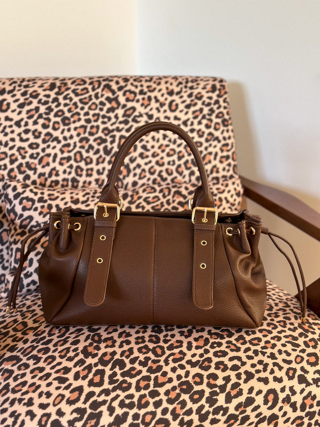 Sac Marline - Effet cuir grainé marron