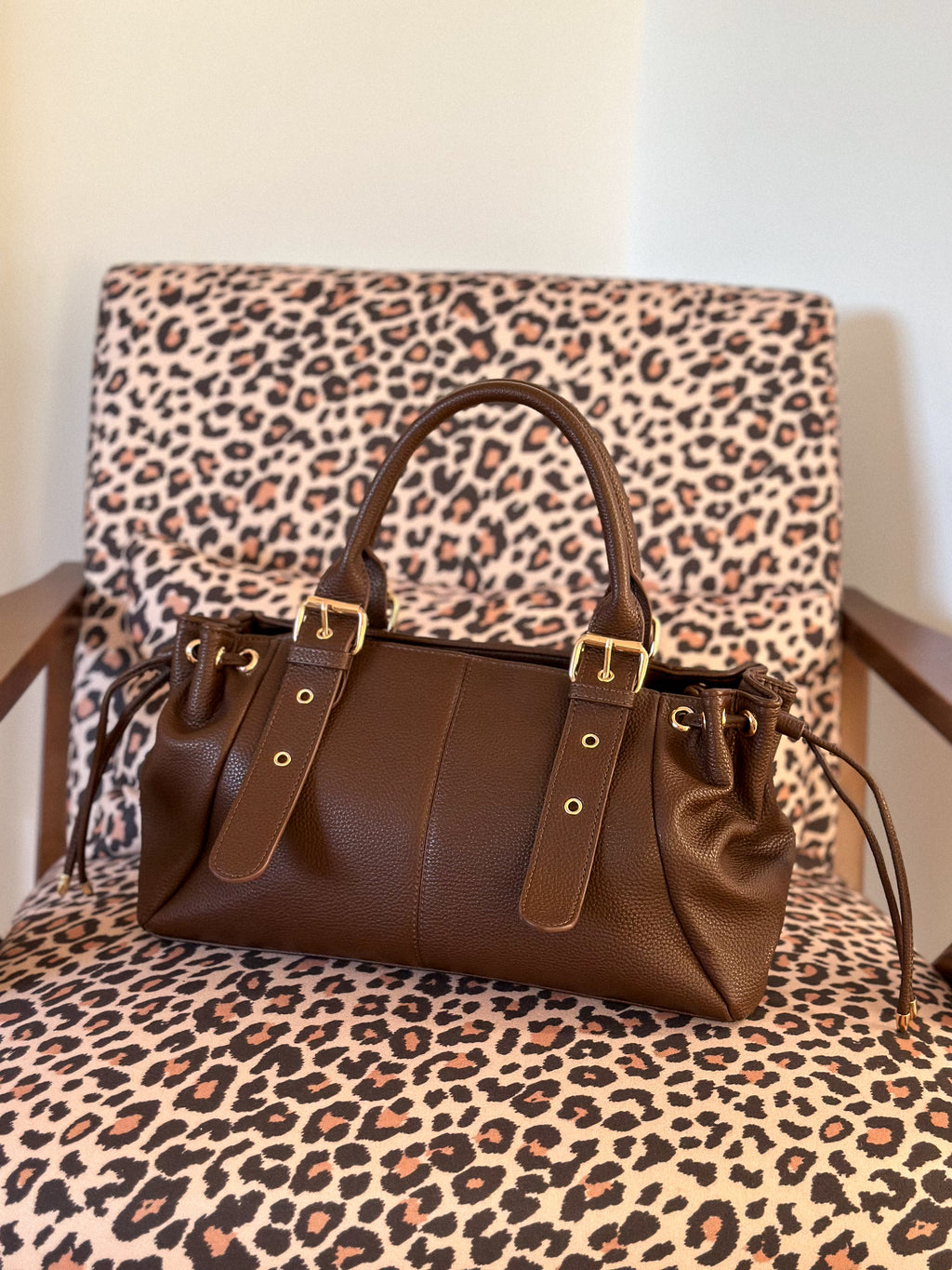 Sac Marline - Effet cuir grainé marron