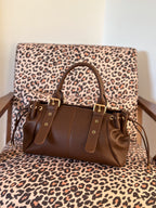 Sac Marline - Effet cuir grainé marron