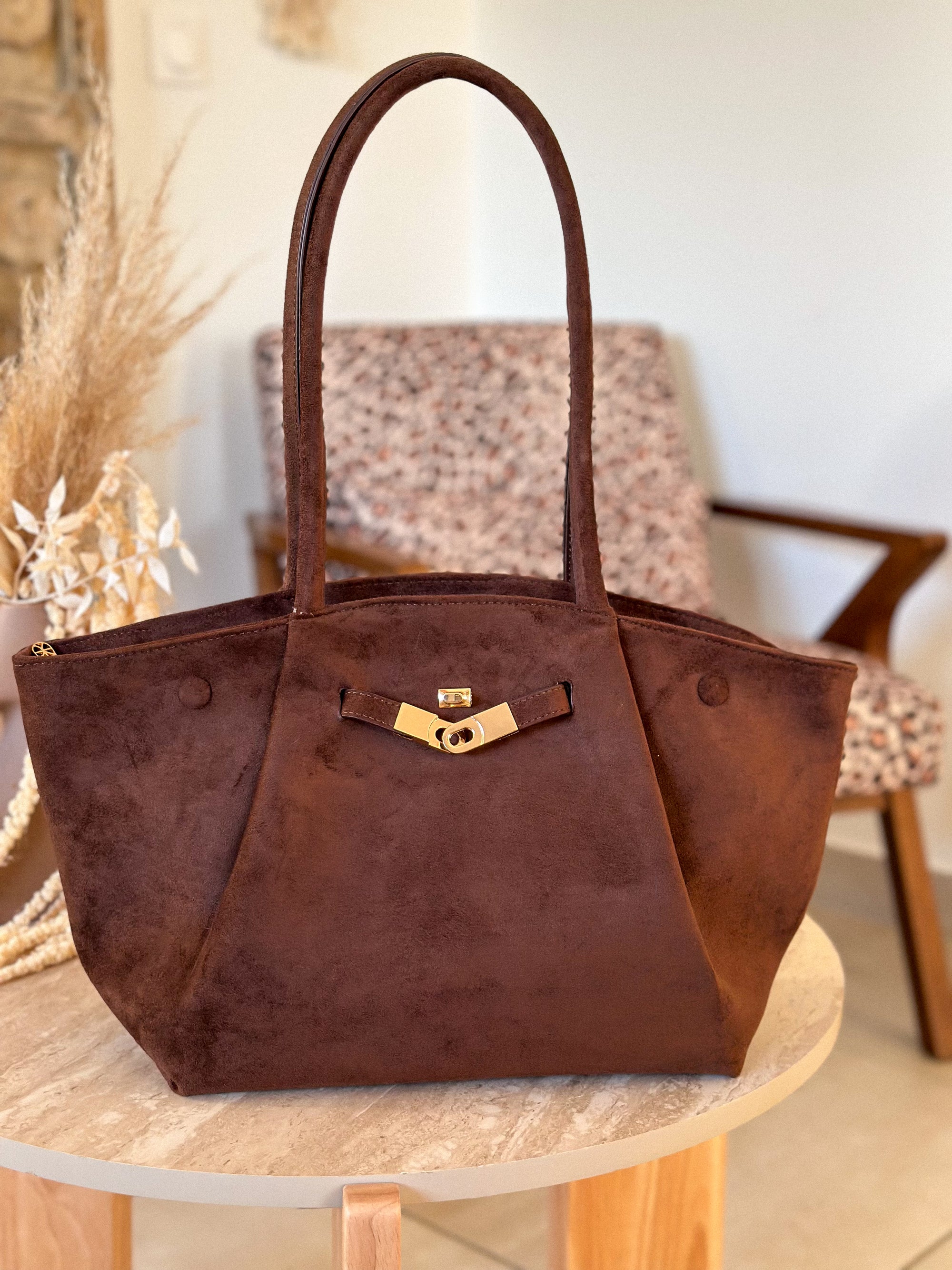 Sac cabas Mirella - Suédine marron
