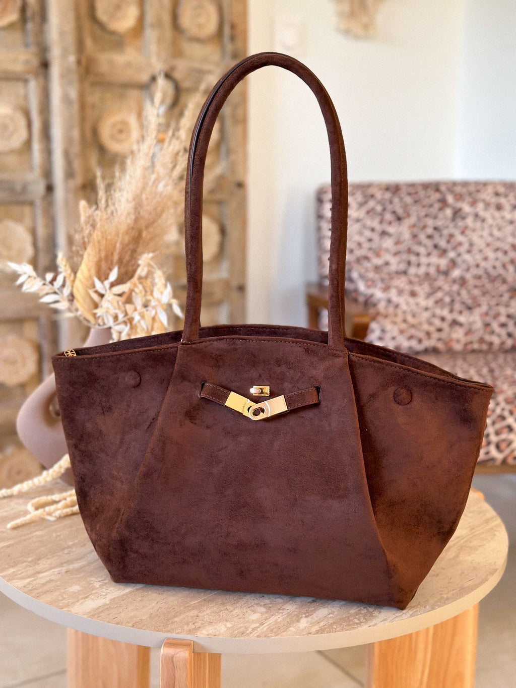 Sac cabas Mirella - Suédine marron