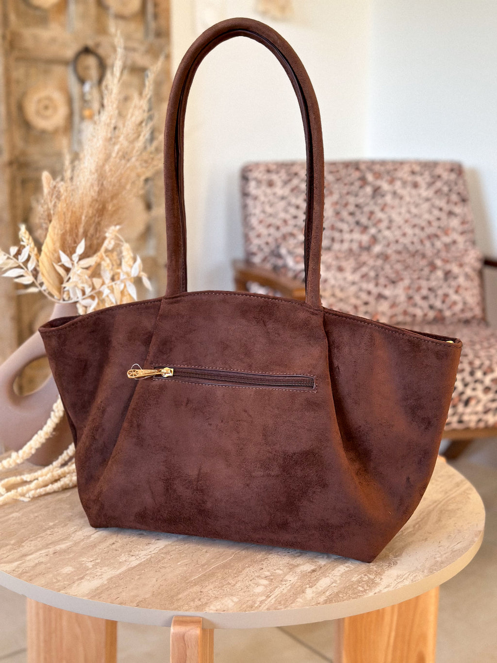 Sac cabas Mirella - Suédine marron