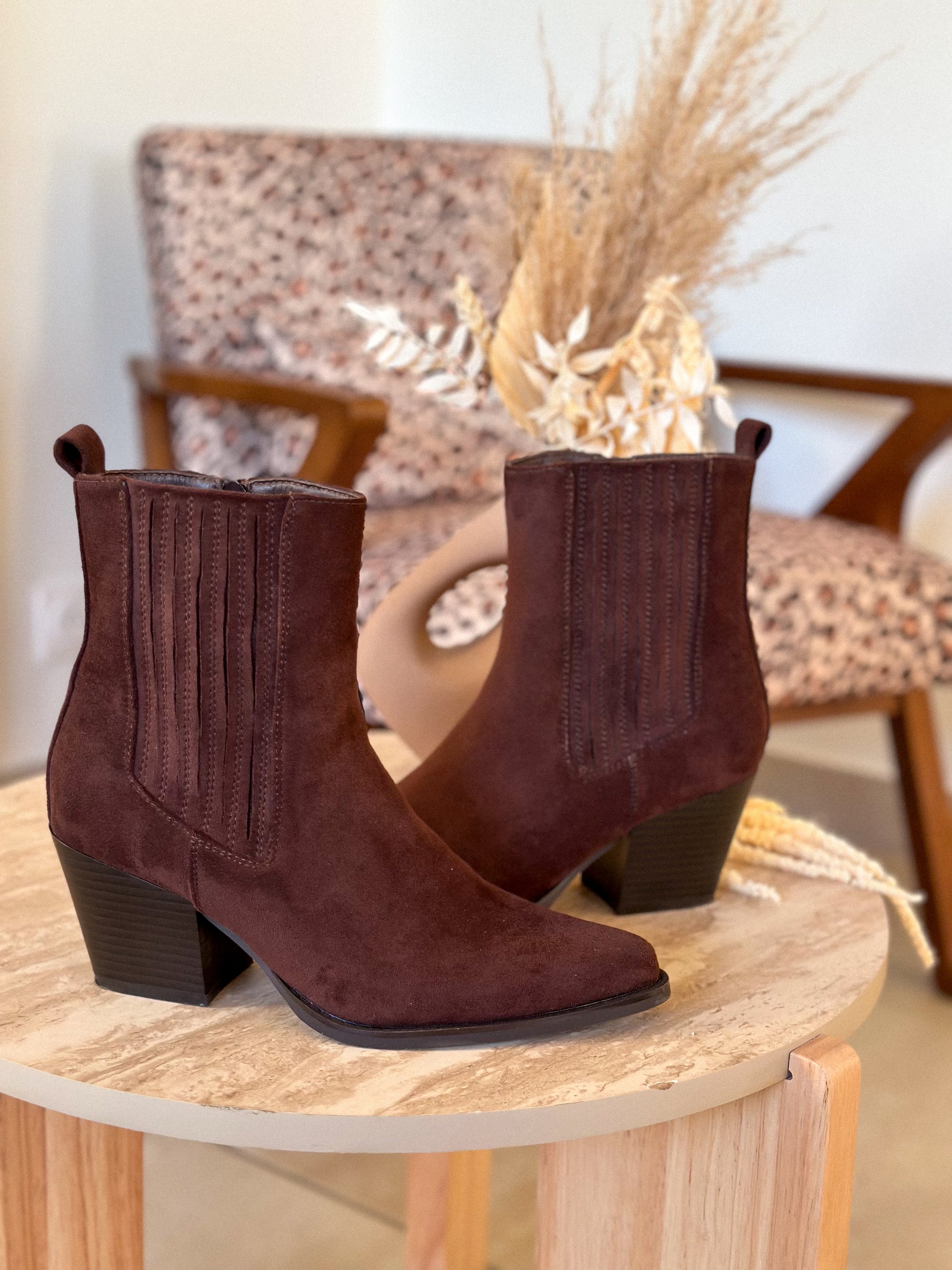 Bottines santiag Fiora - Marron
