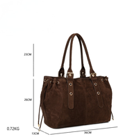 Mariela Bag - Large brown suede tote
