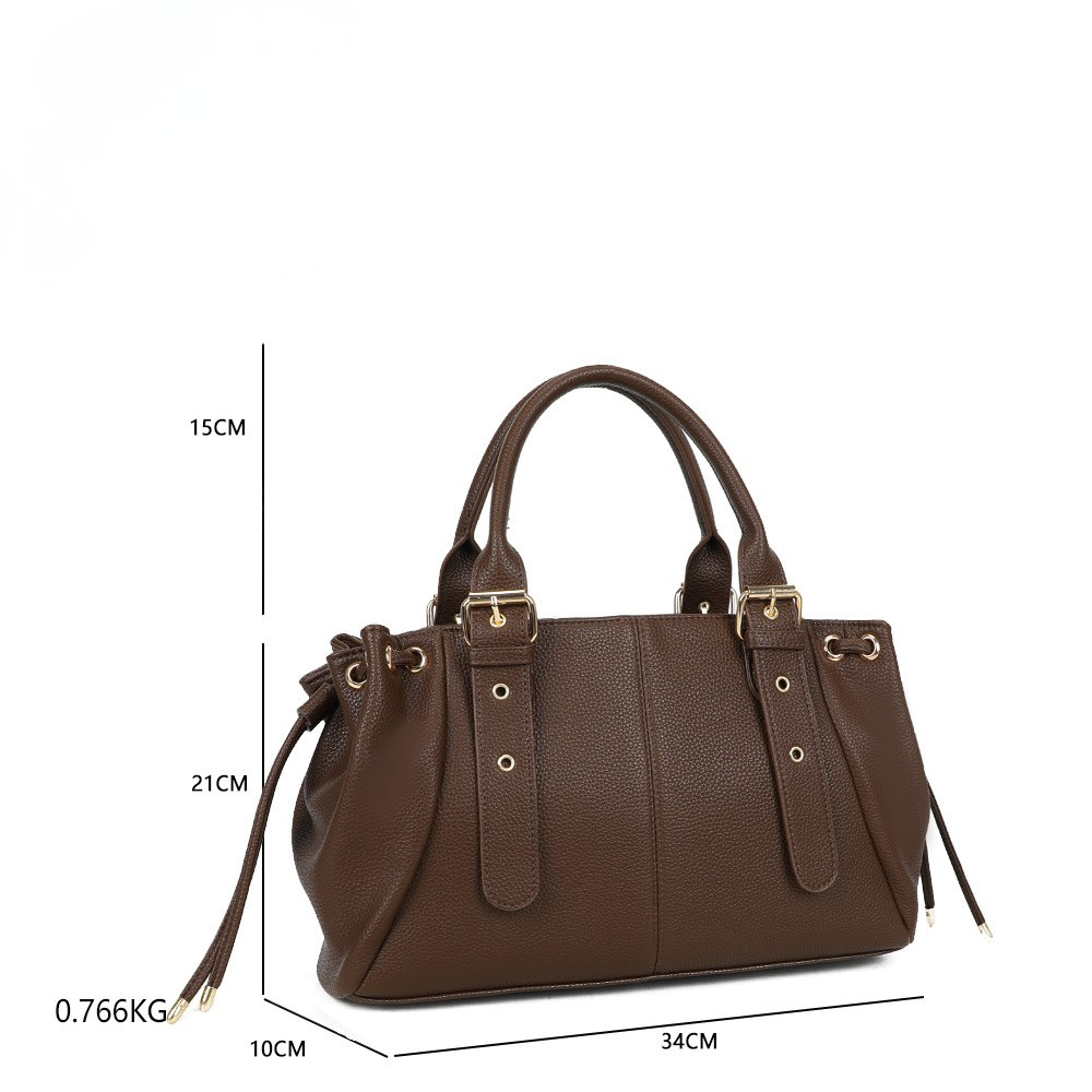 Sac Marline - Effet cuir grainé marron