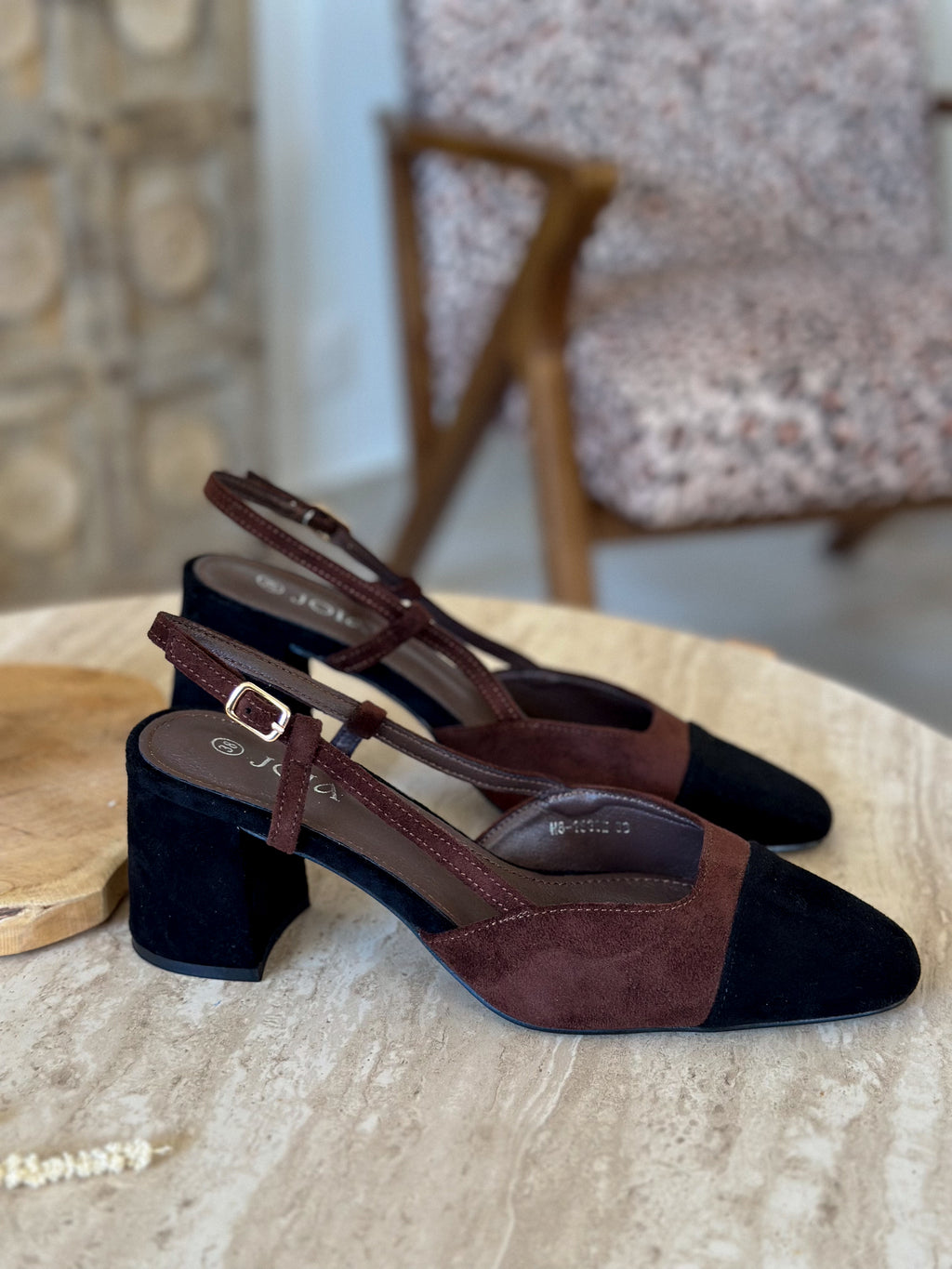 Slingback Caly - Suédine chocolat