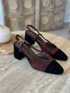 Slingback Caly - Suédine chocolat