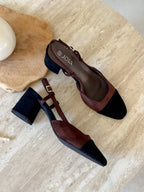 Slingback Caly - Suédine chocolat