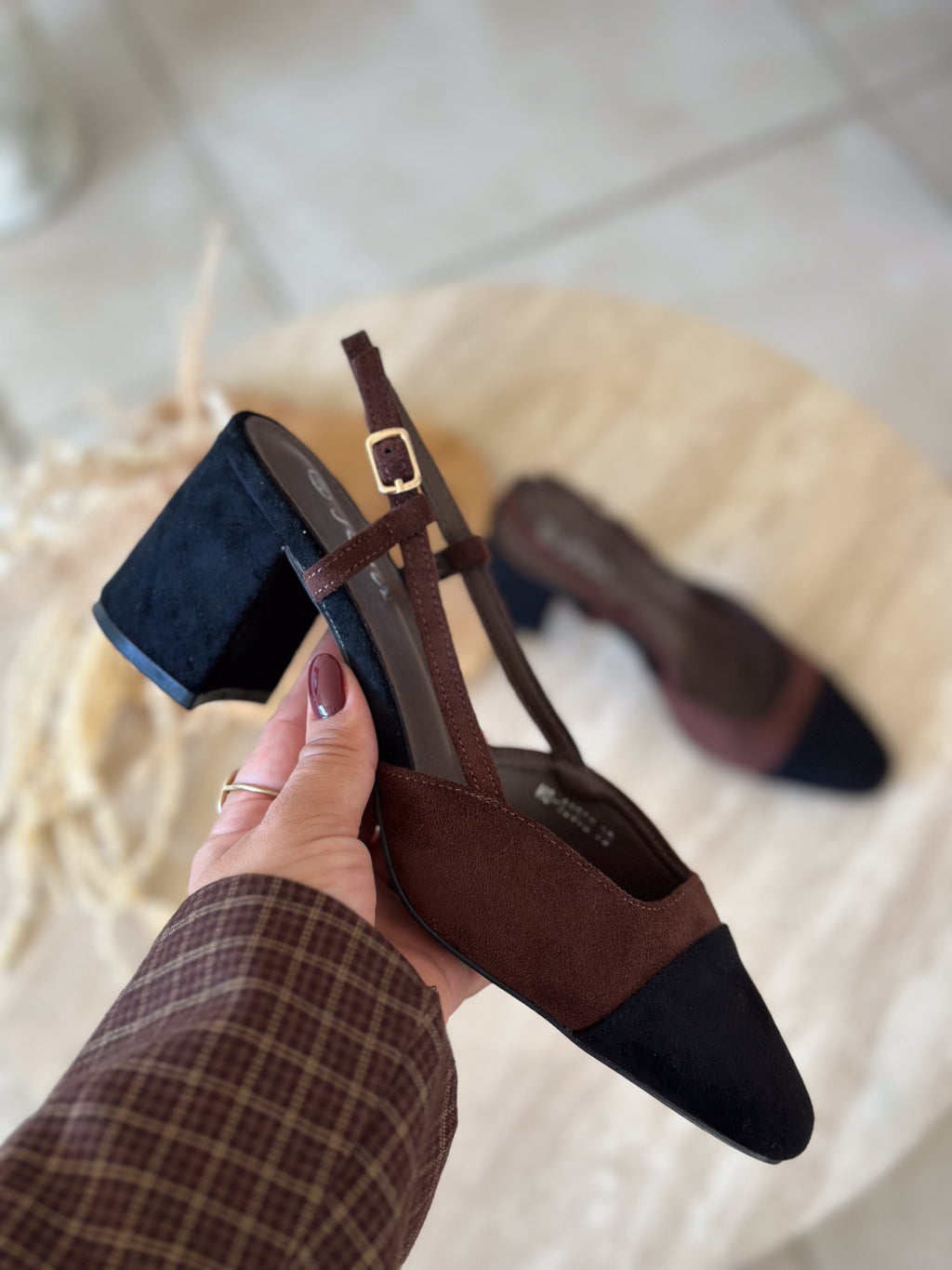 Slingback Caly - Suédine chocolat