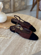 Slingback Elica - Suédine chocolat