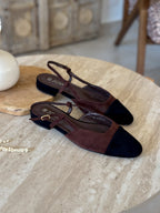 Slingback Elica - Suédine chocolat