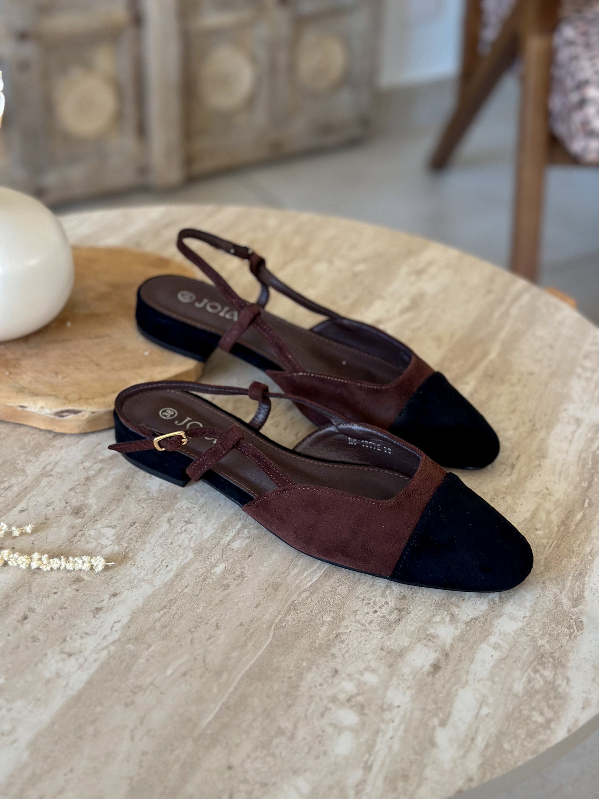 Slingback Elica - Suédine chocolat