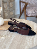 Slingback Elica - Suédine chocolat
