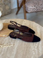 Slingback Elica - Suédine chocolat