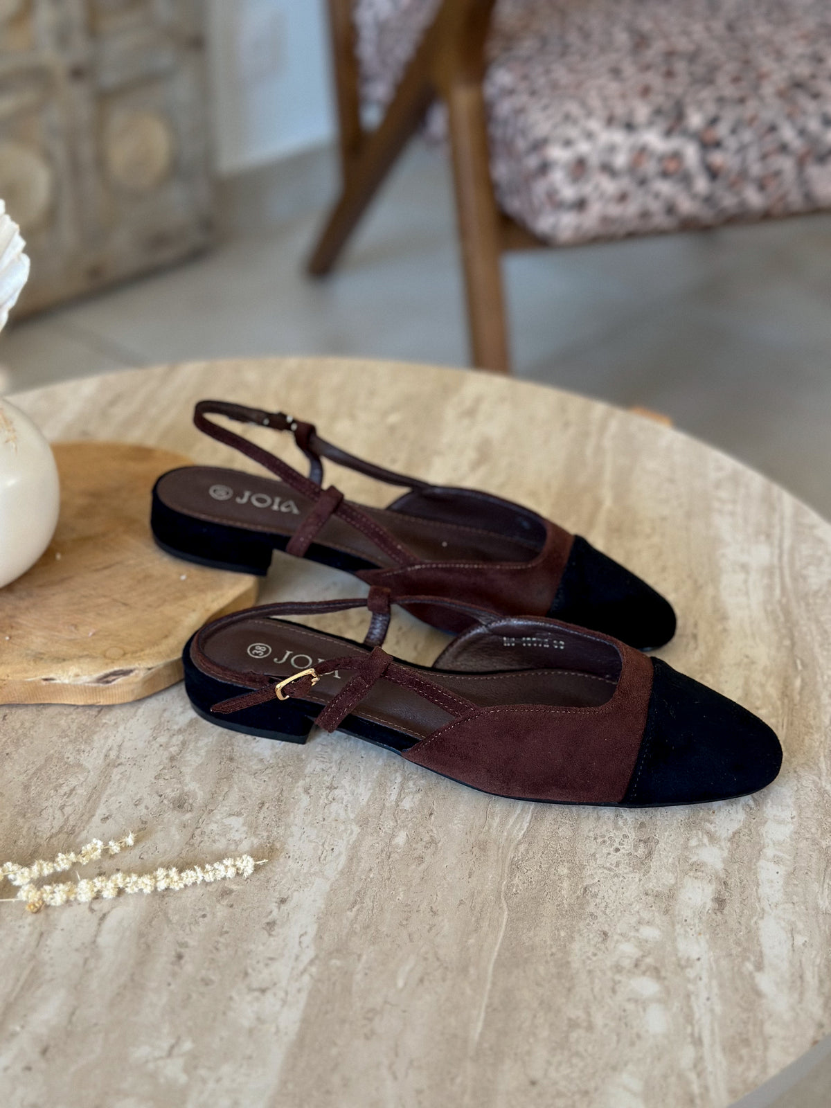Slingback Elica - Suédine chocolat