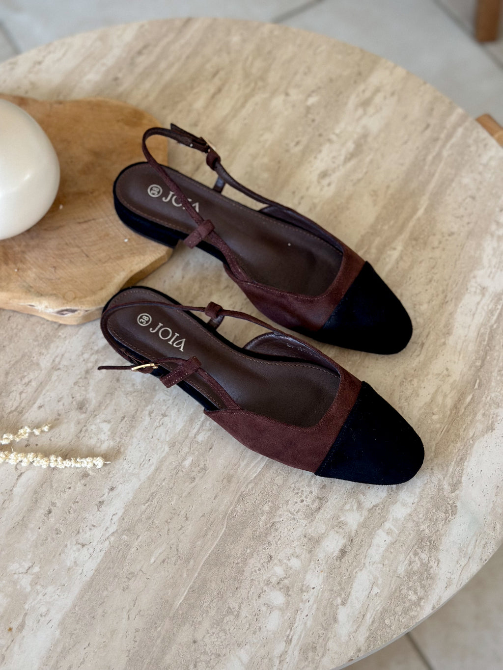 Slingback Elica - Suédine chocolat