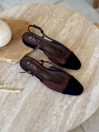 Slingback Elica - Suédine chocolat