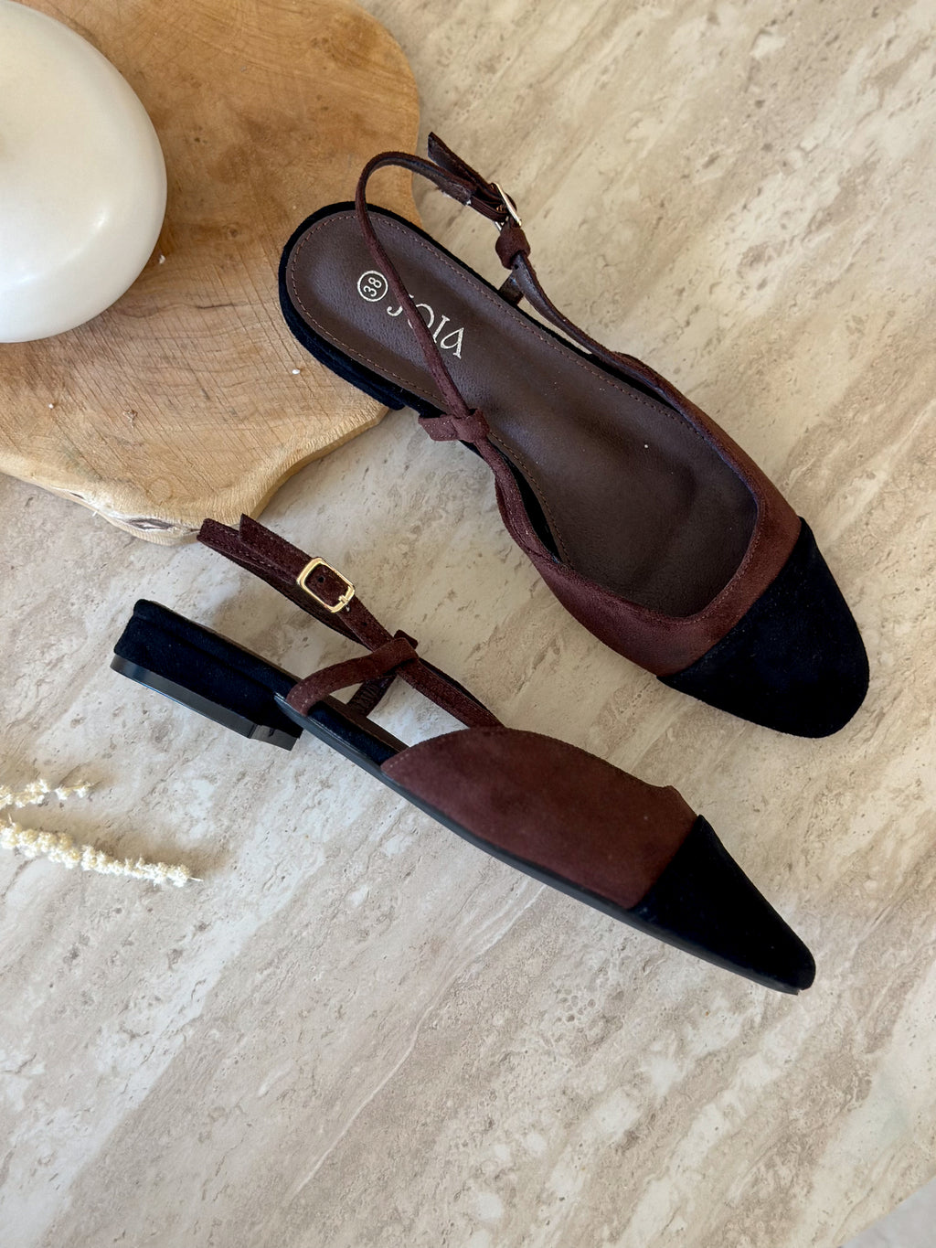 Slingback Elica - Suédine chocolat