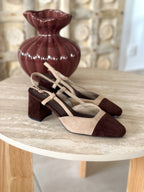 Slingback Caly - Suédine taupe