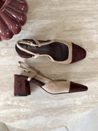 Slingback Caly - Suédine taupe