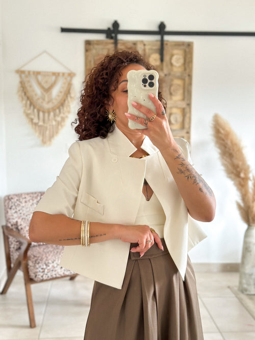 Blazer Tyra - Croisé court écru