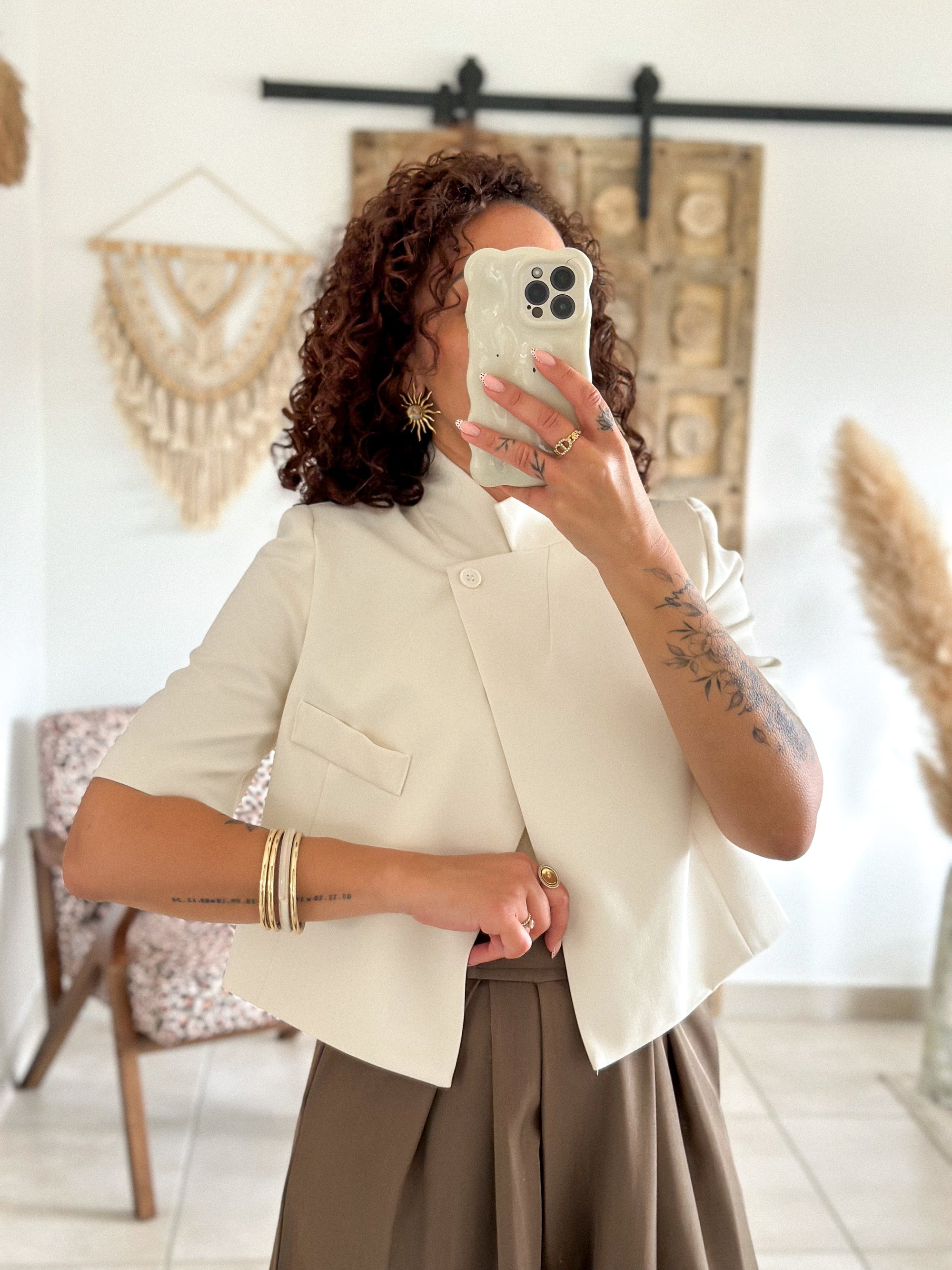 Blazer Tyra - Croisé court écru