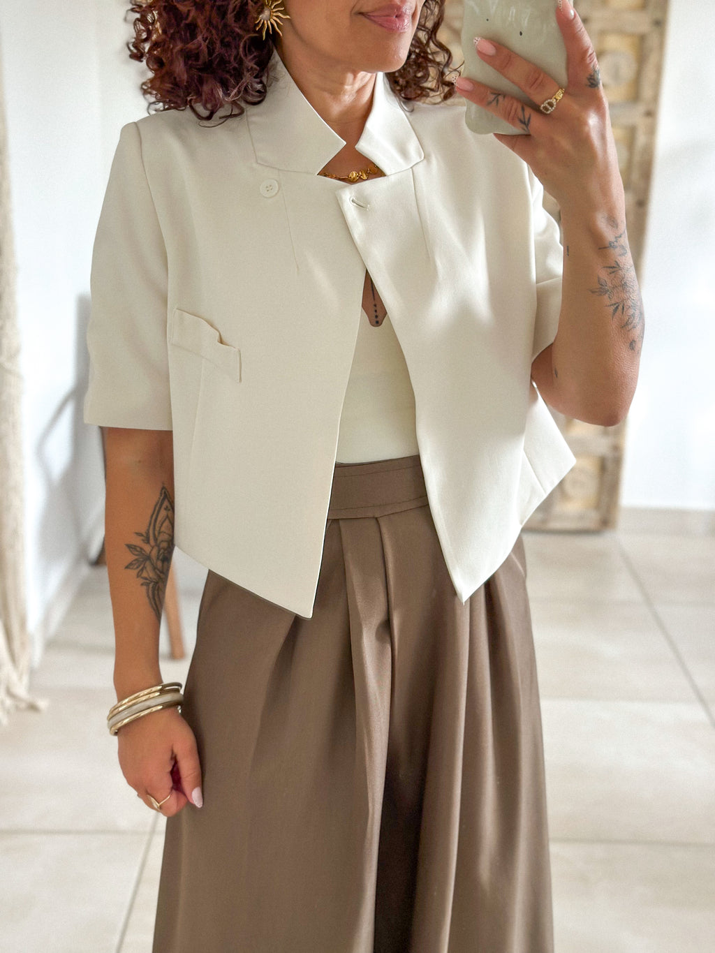Blazer Tyra - Croisé court écru