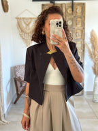 Blazer Tyra - Croisé court noir
