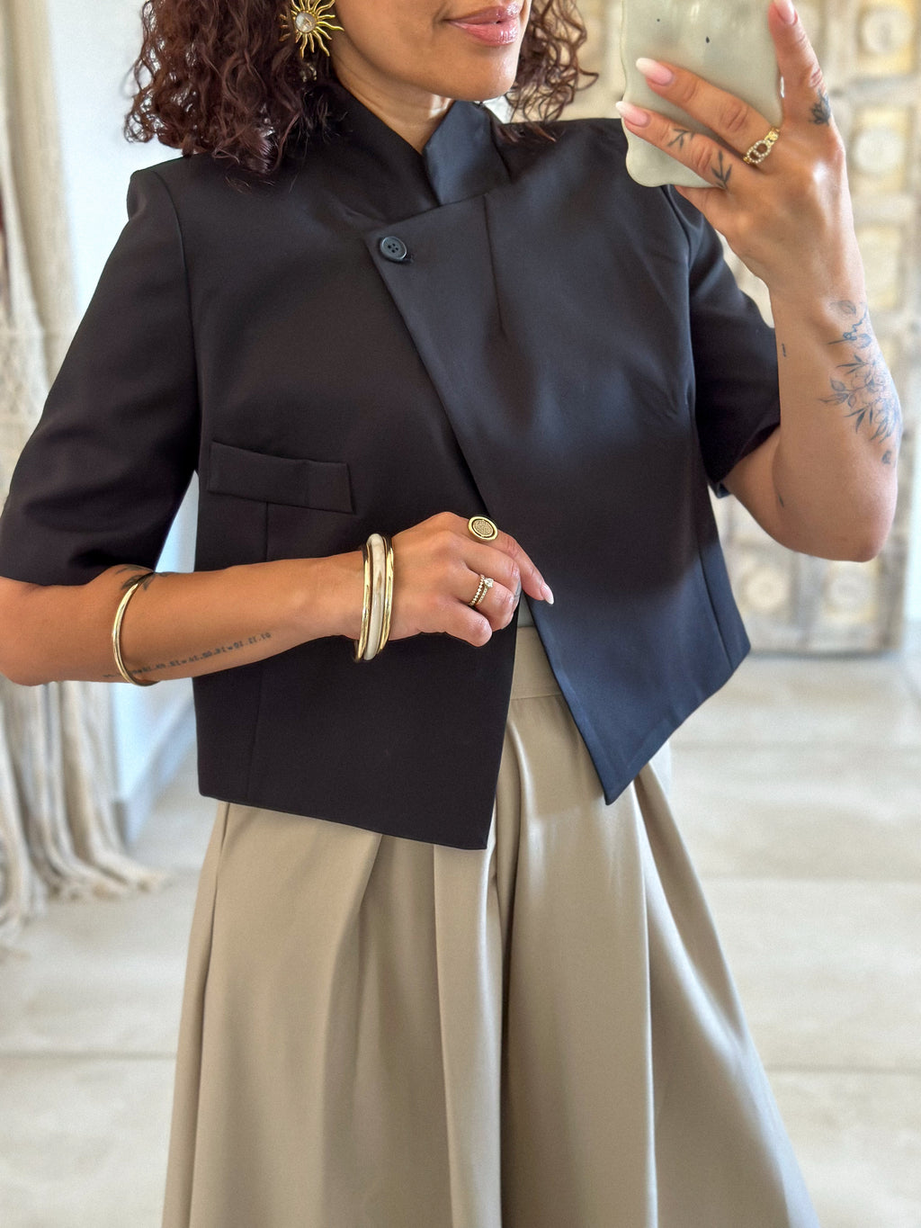 Blazer Tyra - Croisé court noir