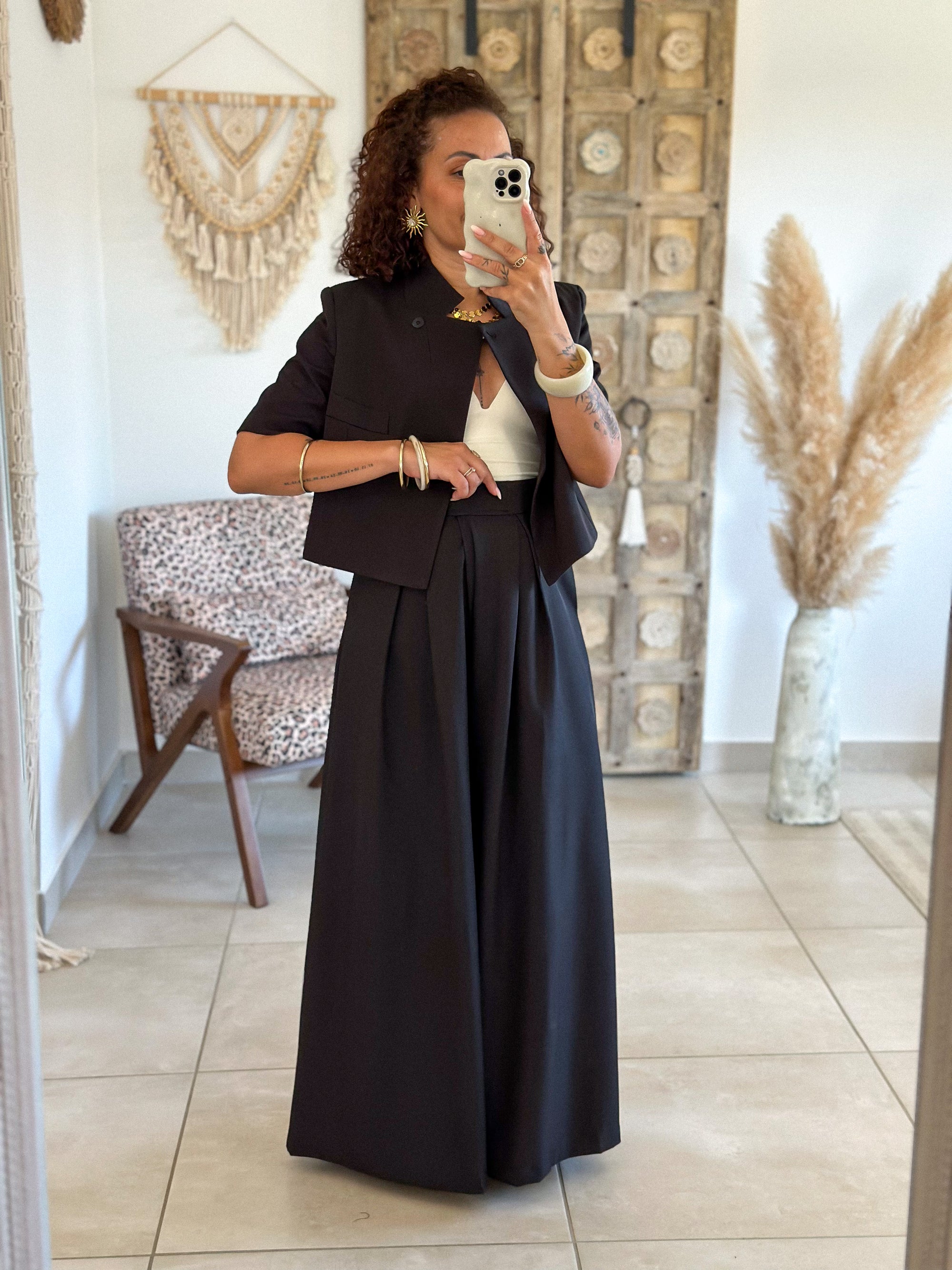 Blazer Tyra - Croisé court noir