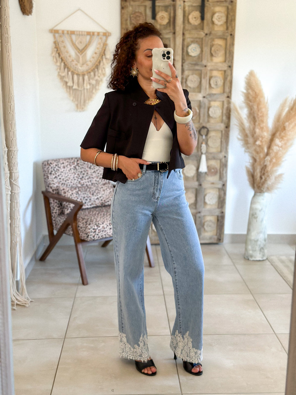 Blazer Tyra - Croisé court noir