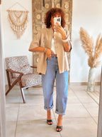 Blazer May - Beige boutons brandbourg