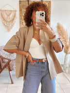 Blazer May - Beige boutons brandbourg