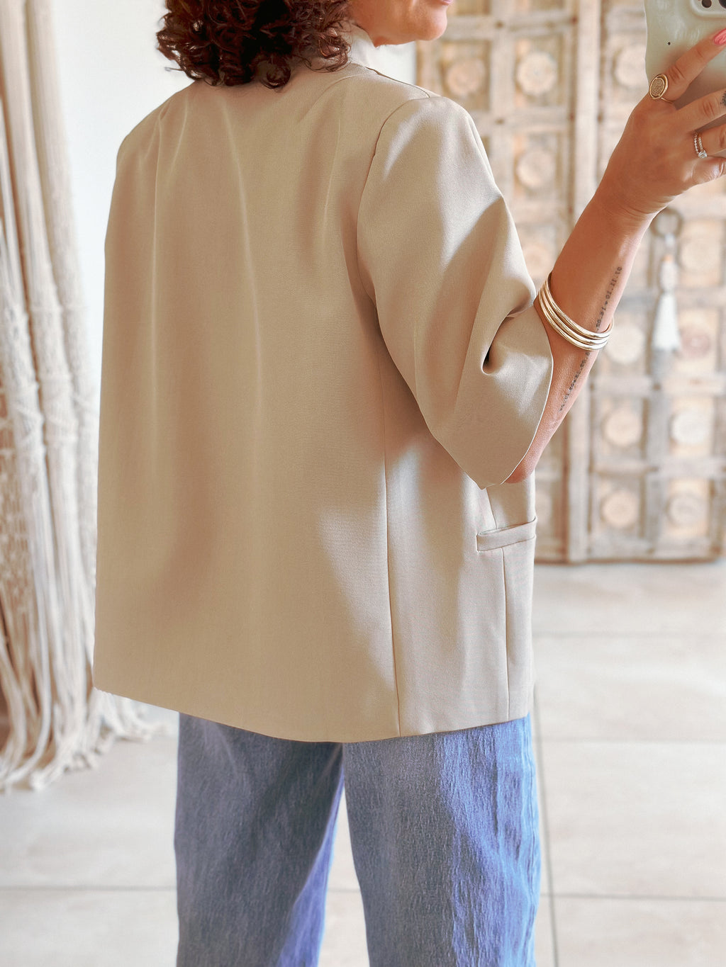 Blazer May - Beige boutons brandbourg