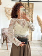 Blouse Taylor - Beige à perles
