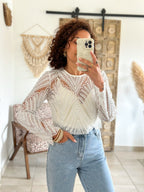 Blouse Taylor - Blanc à perles