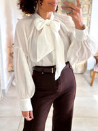 Blouse Anaëlle - Blanc Col lavallière