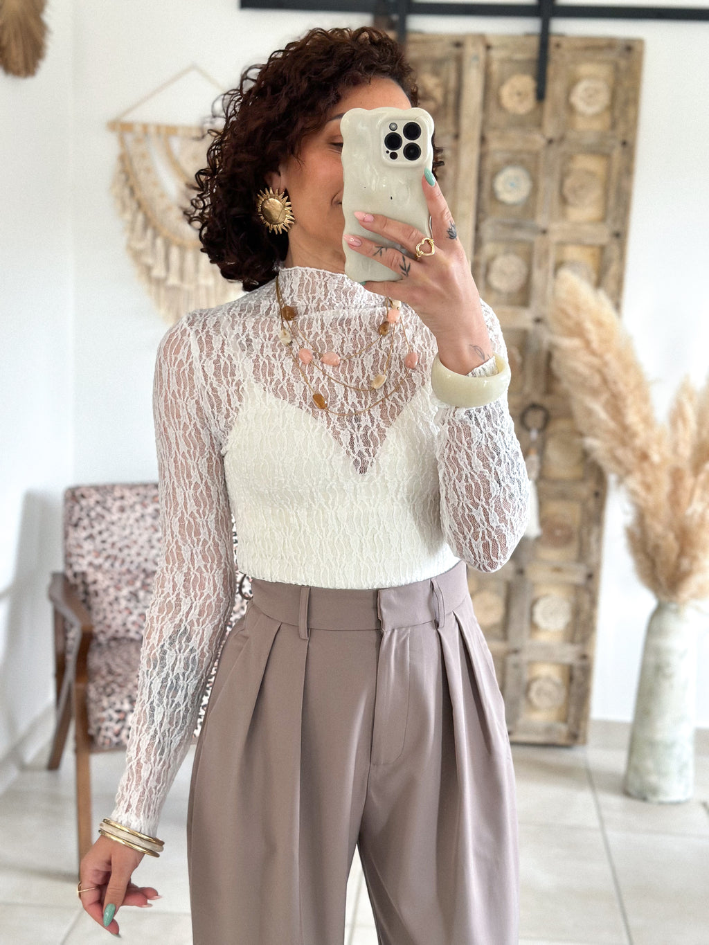 Top Alma - Dentelle blanc